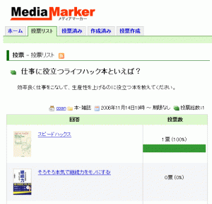 メディアマーカー投票機能